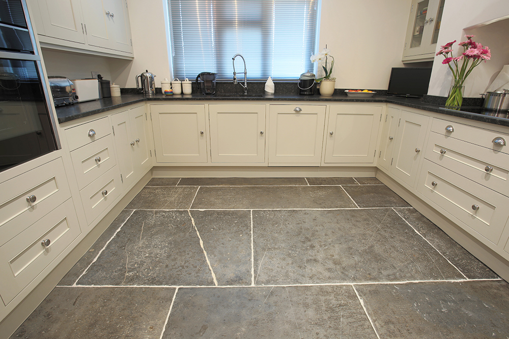 Blue Lias flagstone floor restoration in Glastonbury, Somerset