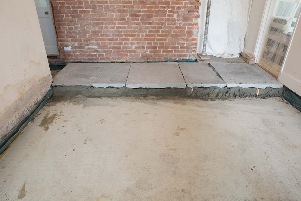 Natural stone floor restored using traditional lime methods