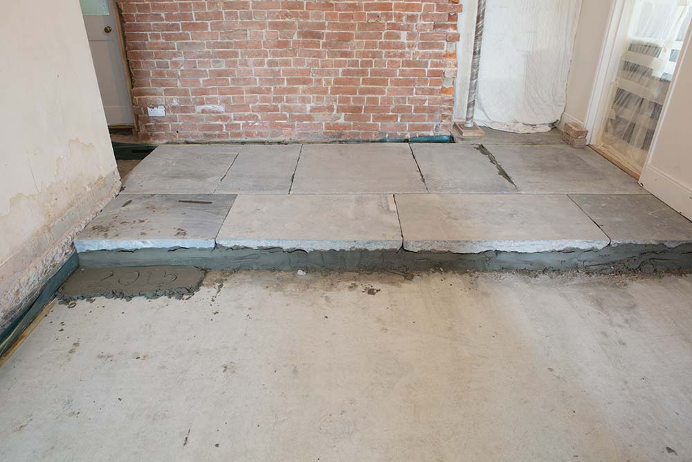 Restored heritage flagstone floor in a period property