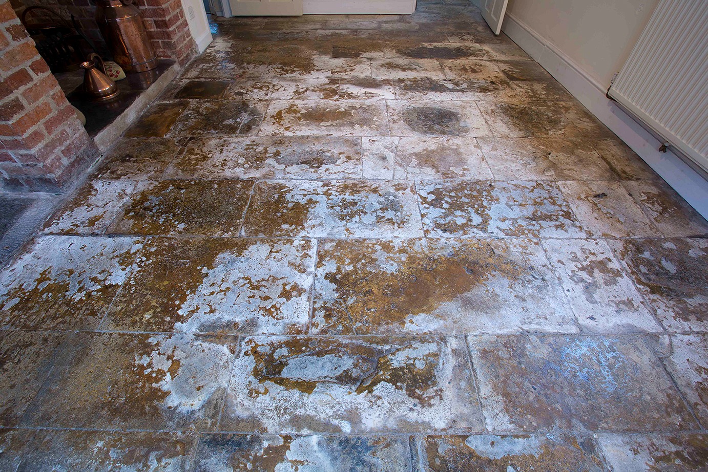 Original flagstones in need of heritage restoration